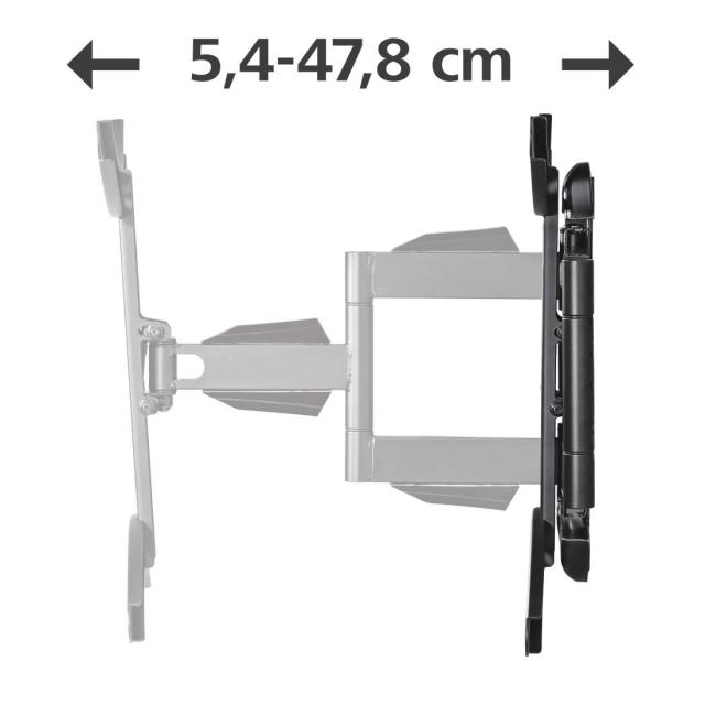 Стенна стойка за TV, Fullmotion ,XL, черна, 191см, 75", до 45кг