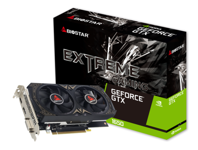 Видео карта BIOSTAR GeForce GTX1650, 4GB, GDDR6, 128-bit, DVI, DP, HDMI