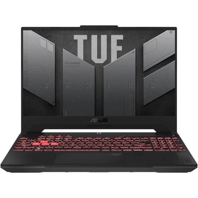 Лаптоп Asus TUF GAMING A15 FA507UV-LP013, AMD Ryzen 9 8945H 8C (24MB Cache, 4.0/5.2GHz, 16 Threads), 15.6'' (39.62 cm) FHD IPS 144HZ, NVIDIA GeForce RTX 4060 8GB GDDR6, 16GB DDR5, SSD 1TB NVMe M.2, Free DOS 