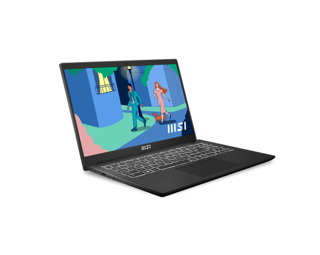 Лаптоп MSI Modern 15 B12MO, 15.6", Full HD, Intel Core i7-1255U (1.7/4.7GHz, 12 MB cache), Intel Iris Xe Graphics, 16GB DDR4, 512GB SSD, Free DOS