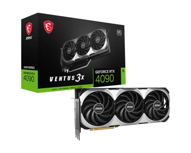 Видео карта MSI GeForce RTX 4090 VENTUS 3X E 24G OC, 24GB GDDR6X, 384-bit, 2x DisplayPort, 2x HDMI