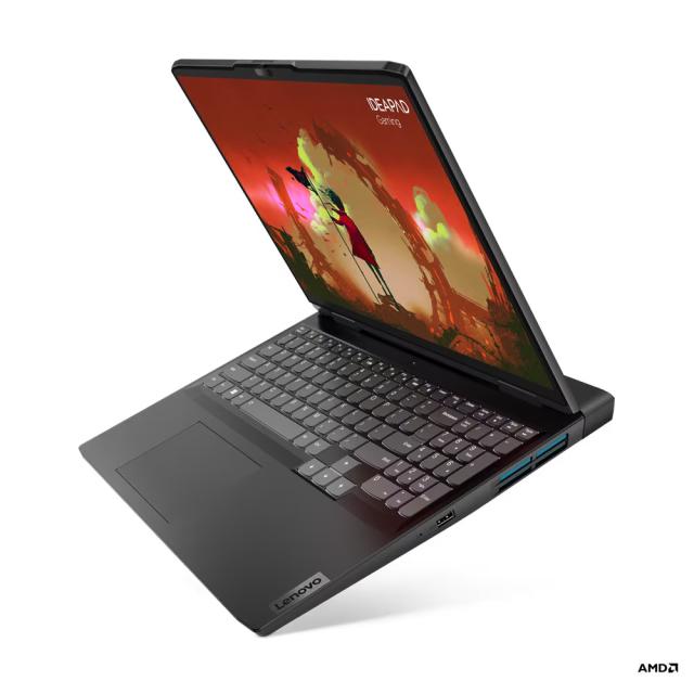 Лаптоп LENOVO IdeaPad Gaming 3 16ARH7, 16.0" (40.64 cm) WUXGA IPS 350nits Anti-glare, 165Hz, AMD Ryzen 5 6600H 6C / 12T (3.3 / 4.5GHz,163MB), NVIDIA GeForce RTX3050 Ti 4GB, 16GB DDR5, 512GB SSD M.2 NVMe, Free DOS