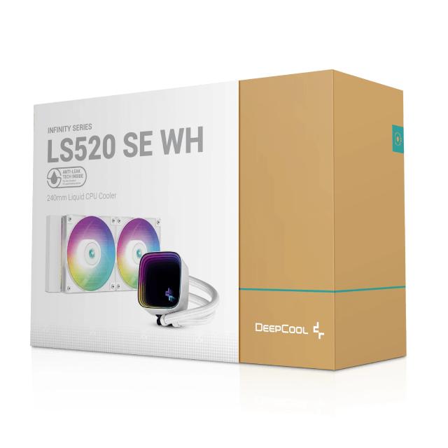 Охладител DeepCool Water Cooling LS520 SE White - Addressable RGB, Infinity mirror design, LGA1700/AM5