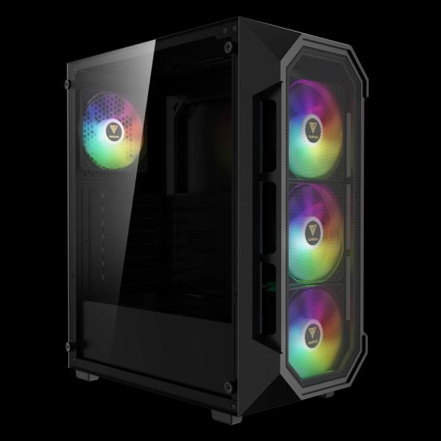 Кутия Gamdias AURA GC1 Elite - Mesh, RGB, Middle Tower, 1 x USB 3.0, 2 x USB 2.0, ATX, mATX, Mini-ITX