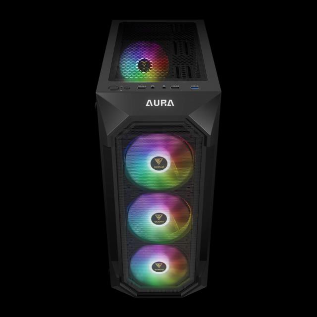Кутия Gamdias AURA GC1 Elite - Mesh, RGB, Middle Tower, 1 x USB 3.0, 2 x USB 2.0, ATX, mATX, Mini-ITX