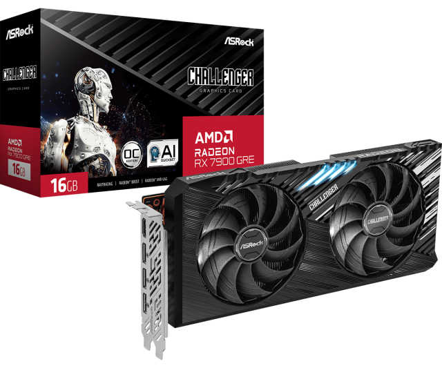 Видео карта ASRock AMD RADEON RX 7900 GRE Challenger 16GB OC GDDR6, 256-bit, HDMI, 3x DP