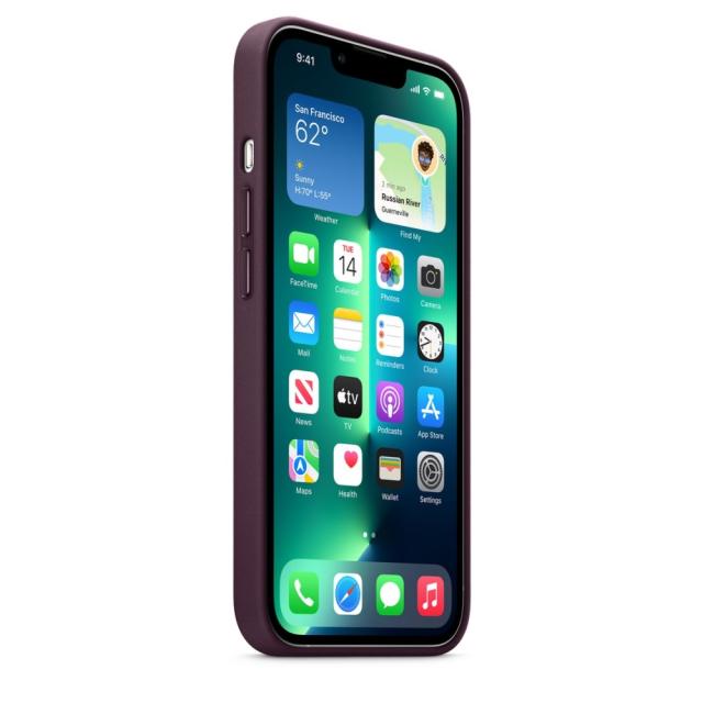 Калъф Apple iPhone 13 Pro Leather Case with MagSafe - Dark Cherry