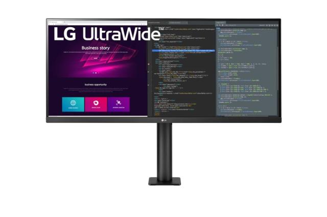 Монитор LG 34WN780-B, 34" UltraWide QHD Ergo AG, IPS, 5ms, CR 1000:1, 300cd/m2, 21:9, (3440x1440), 1ms Motion Blur Reduction, HDR 10, sRGB 99% , Radeon FreeSync, Reader Mode, 75Hz, HDMI, DisplayPort, Speaker 7Wx2, Unfolding, shrinking, turning, Heigh