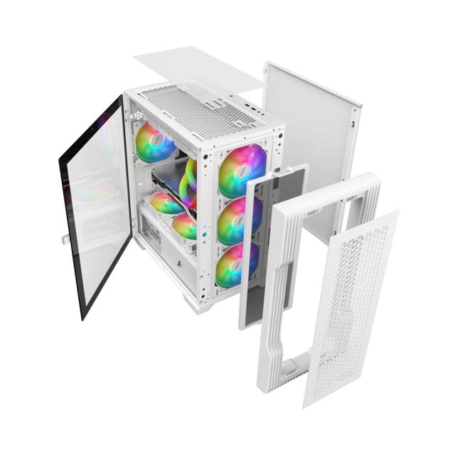 Кутия 1stPlayer TRILOBITE T3 Mesh White, Mini Tower, 2 x USB 3.0, 1 x USB 2.0, mATX, Mini-ITX