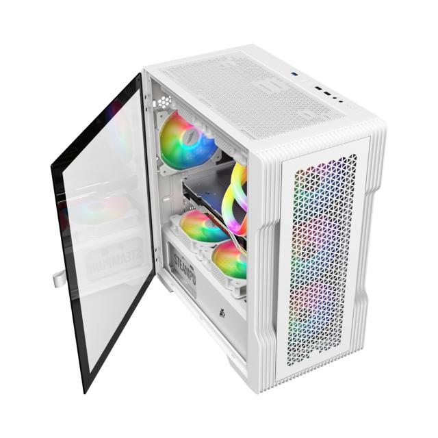 Кутия 1stPlayer TRILOBITE T3 Mesh White, Mini Tower, 2 x USB 3.0, 1 x USB 2.0, mATX, Mini-ITX