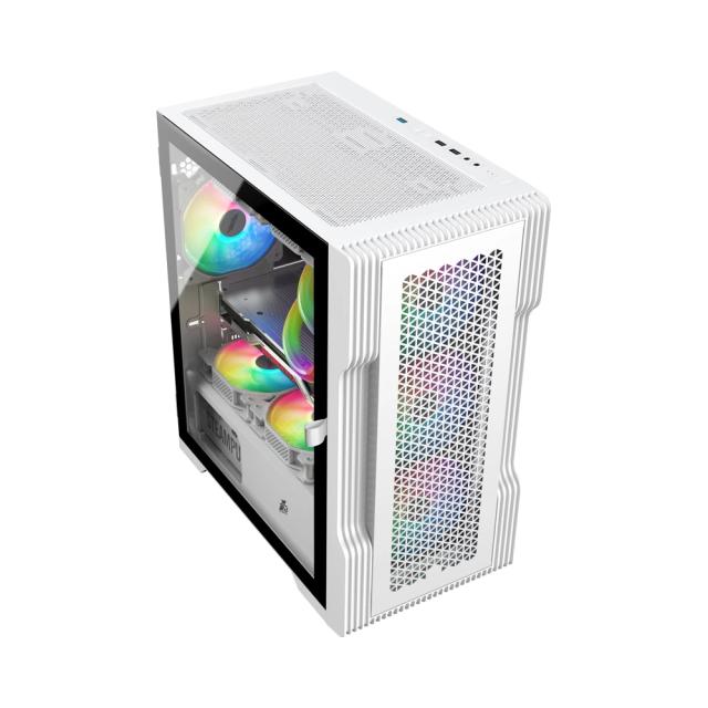 Кутия 1stPlayer TRILOBITE T3 Mesh White, Mini Tower, 2 x USB 3.0, 1 x USB 2.0, mATX, Mini-ITX