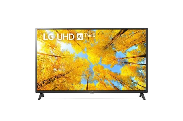 Телевизор LG 43UQ75003LF, 43" 4K IPS UltraHD TV 3840 x 2160, DVB-T2/C/S2, webOS Smart TV, ThinQ AI, Quad Core Processor 4K, WiFi 802.11ac, HDR10, HLG, AI Sound, Voice Controll, Miracast / AirPlay 2,  HDMI, CI, LAN, USB, Bluetooth, 2 pole Stand, Dark 