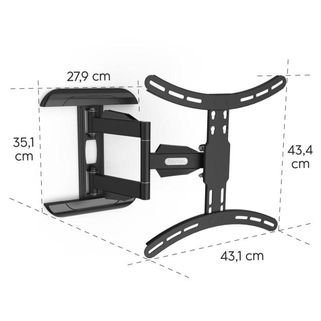 Стенна стойка за HAMA TV Fullmotion, 165 см, 32-65 ", 400х400