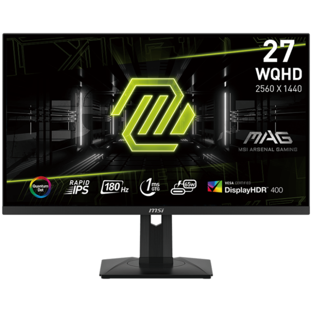 Монитор MSI MAG 274QRF QD E2 Gaming, 27.0" (68.58 cm) WQHD, IPS Anti-glare, 1ms, 180Hz, 2x HDMI, 1x DP, 1xType-C