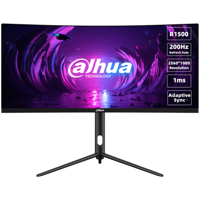 Монитор Dahua LM30-E330CA, 30" (76.2cm) VA 200Hz, Curved панел, 200Hz, WFHD, 1ms, 250cd/m2, 2x HDMI, 2x DisplayPort