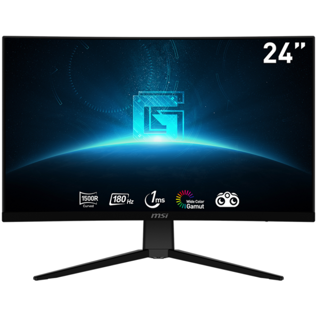 Монитор MSI G2422C Curved Gaming Monitor, 24" (60.96 cm) FHD, VA Anti-glare, 1ms, 180Hz, 1500R Curve, 2x HDMI, 1x DP