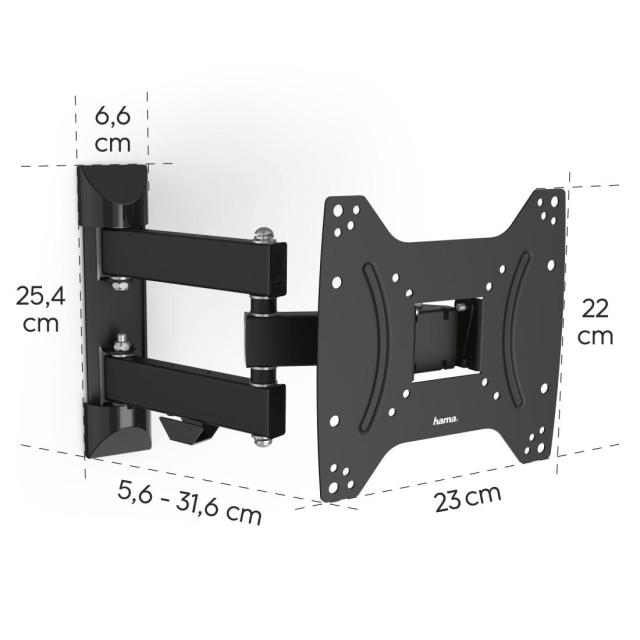 Стенна стойка за TV, Fullmotion, 122 cm (48"), 2 рамена, до 20 кг