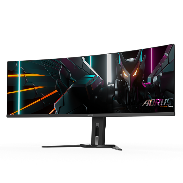 Монитор GIGABYTE AORUS CO49DQ, 49" (124.46 cm) QD-OLED, DQHD (5120x1440), Curved 1800R, 144 Hz, 0.3ms, 2x HDMI, DP, USB хъб, USB Type-C
