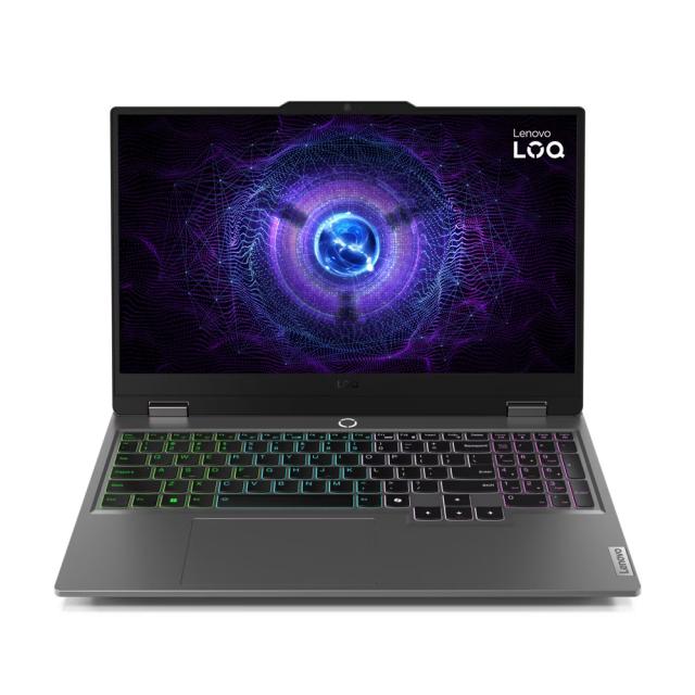 Лаптоп Lenovo LOQ 15IRX9, Intel Core i7-13650HX 14C (2.6/4.9GHz, 24MB Cache), 15.6" (39.62 см) Full HD IPS, NVIDIA RTX 4060 8GB GDDR6 DLSS 3, 24GB DDR5, 1TB SSD NVMe, Free DOS 