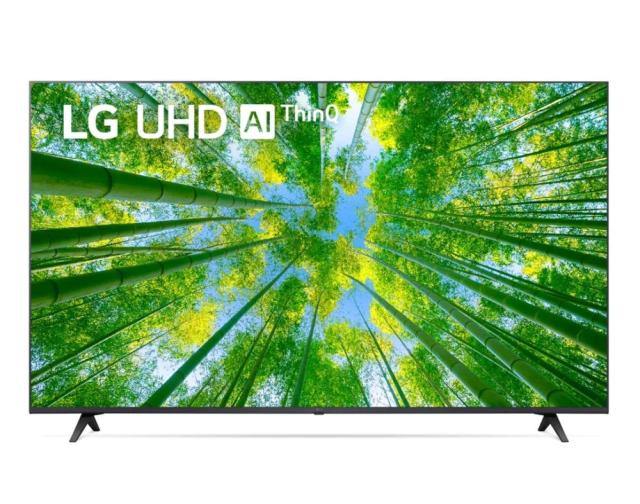 Телевизор LG 65UQ80003LB, 65" 4K UltraHD TV 3840 x 2160, DVB-T2/C/S2, webOS Smart TV, ThinQ AI, a5 Gen5 AI-processor, WiFi 802.11ac, HDR10 pro, HLG,  ALLM / HGiG, AI Sound, Voice Controll, Miracast / AirPlay 2,  HDMI, CI, LAN, USB, Bluetooth, 2 pole 