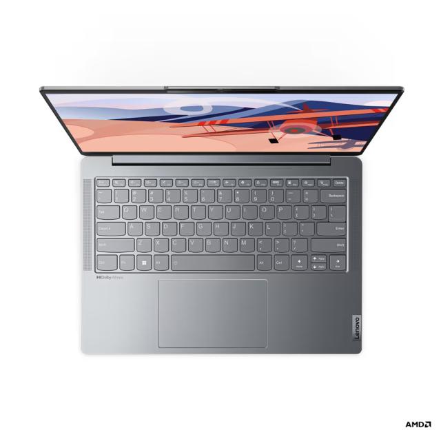 Лаптоп LENOVO Yoga Slim 6 14APU8, AMD Ryzen 7 7840U 8C (3.3 / 5.1GHz, 16MB), 14.0" (35.56 cm) WUXGA ,OLED 400nits Glossy, 60Hz, 16GB LPDDR5, 1TB SSD, Windows 11 Home