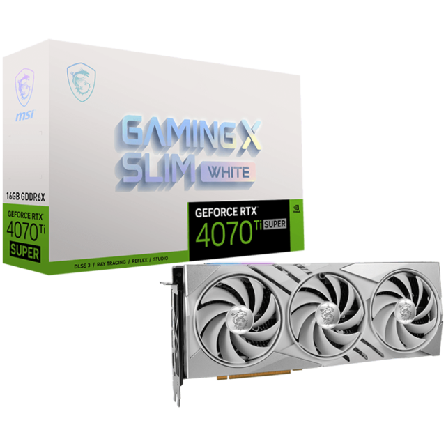 Видео карта MSI NVIDIA GeForce RTX 4070 Ti SUPER 16G GAMING SLIM WHITE, 16GB GDDR6X, 256-bit, HDMI, 3x DP