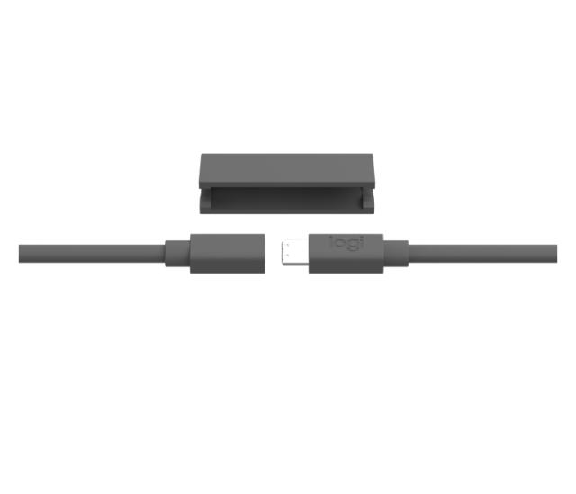 Кабел Logitech MeetUp Mic Extension Cable 10m, Graphite