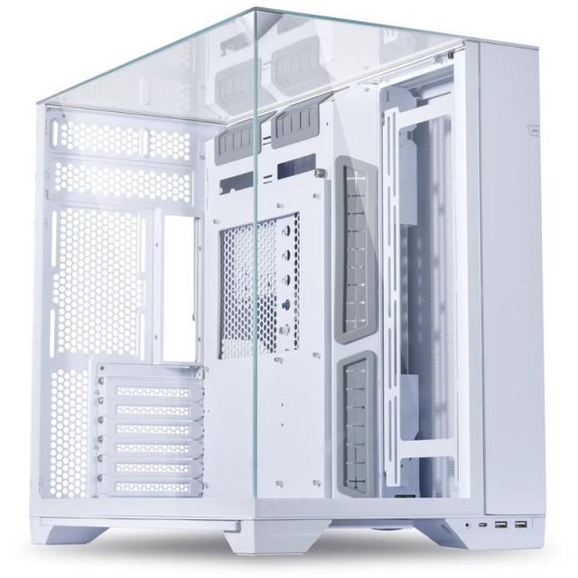 Кутия Lian Li O11 Vision Mid-Tower, Tempered Glass, 2 x USB 3.02, 1 x USB Type C, ATX, Бял