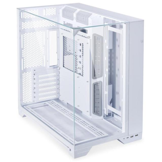 Кутия Lian Li O11 Vision Mid-Tower, Tempered Glass, 2 x USB 3.02, 1 x USB Type C, ATX, Бял