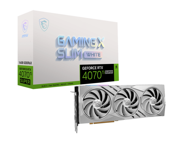 Видео карта MSI GeForce RTX 4070 Ti SUPER 16G GAMING X SLIM WHITE, 16GB GDDR6X, 256-bit, HDMI, 3x DP