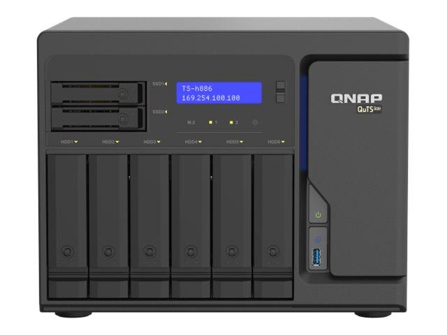 QNAP TS-H886-D1602-8G NAS, Intel Xeon D1602 built-in, 2x M.2 NVMe Gen3, Serial ATA III 6Gb/s , 8GB RAM