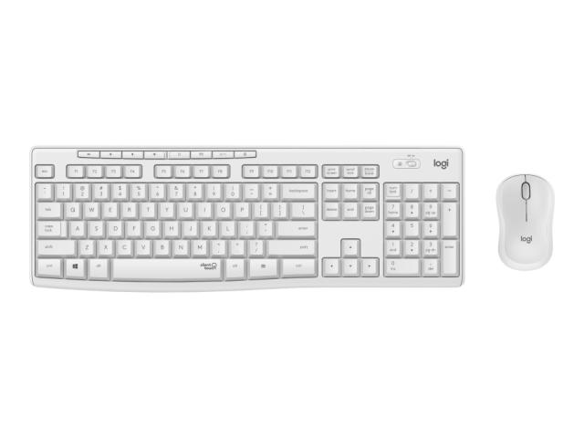 Комплект клавиатура и мишка Logitech MK295 Silent Wireless Combo, безжични, мултимедийни клавиши, технология SilentTouch, бели