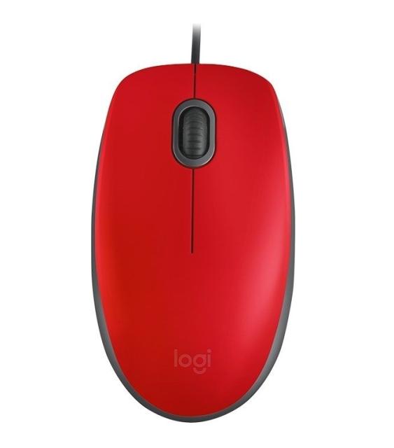 Мишка Logitech M110 Silent, оптична (1000dpi), USB, червена