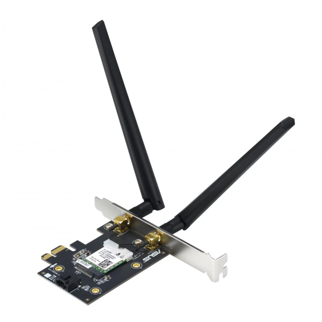 Безжична мрежова карта ASUS PCE-AX1800 WiFi 6, Bluetooth, две външни антени