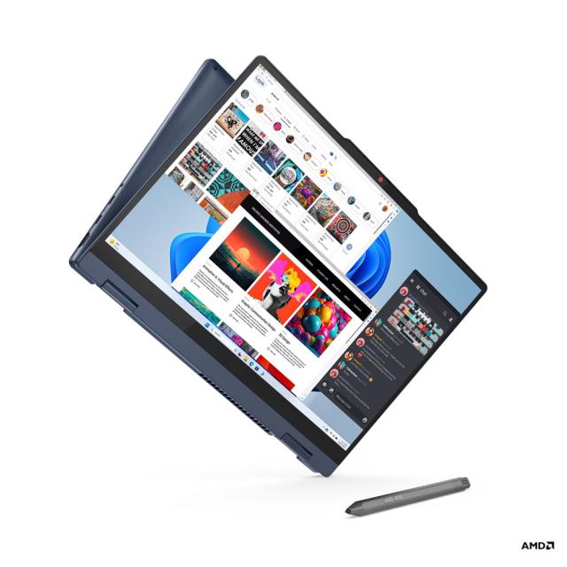 Лаптоп Lenovo IdeaPad 5 2-in-1 14AHP9, 14.0" (35.56 cm), Full HD+, Touchscreen , AMD Ryzen 5 8645HS 6C (4.3/5.0GHz, 16MB), AMD Radeon 760M, 16GB LPDDR5x, 512GB SSD, Windows 11 Home