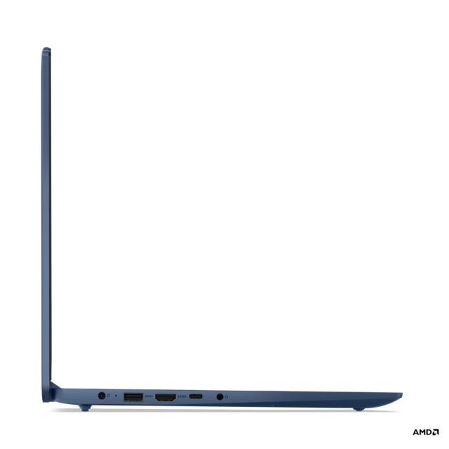 Лаптоп Lenovo IdeaPad Slim 3 15ABR8, 15.6'' (39.62 cm), Full HD, AMD Ryzen 5 7430U 6C (2.3/4.3GHz, 16M), AMD Radeon RX Vega 8, 16GB DDR4, 512GB SSD, Free DOS