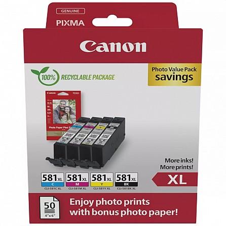 Консуматив Canon CLI-581XL BK/C/M/Y, PIXMA TS8151 TR8550 TS6150 TS6151 TS8152 TS9155 TS8150 TS9150 TR7550