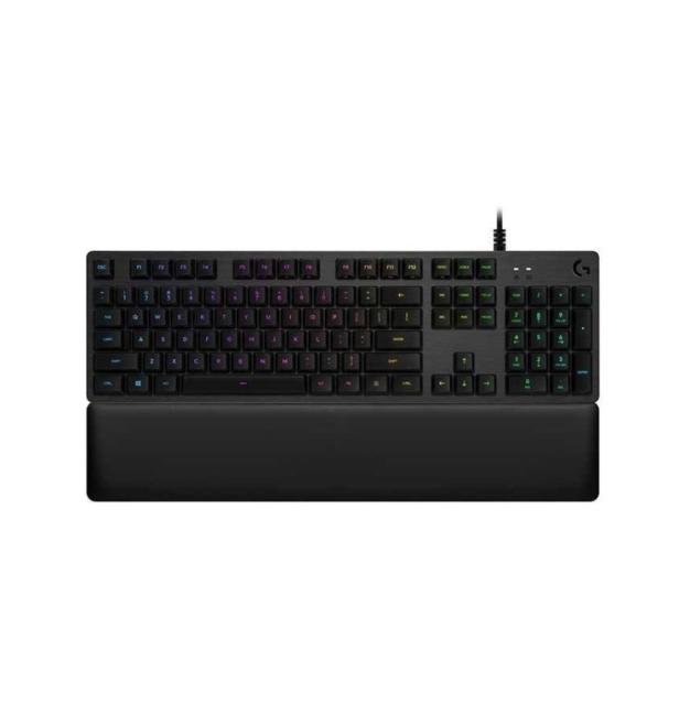 Клавиатура Logitech G513 Keyboard, GX Blue Clicky, Lightsync RGB, USB Passthrough Data/Power, Alumium Alloy, Game Mode, Memory Foam Palmrest, Gaming Keycaps, Keycap Puller, Black Carbon