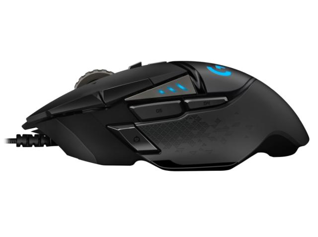 Мишка Logitech G502 Mouse, Lightsync RGB, HERO 25K DPI Sensor, 400 IPS, 5x3.6g Optional Weights, 11 Programmable Buttons, 114g, Black
