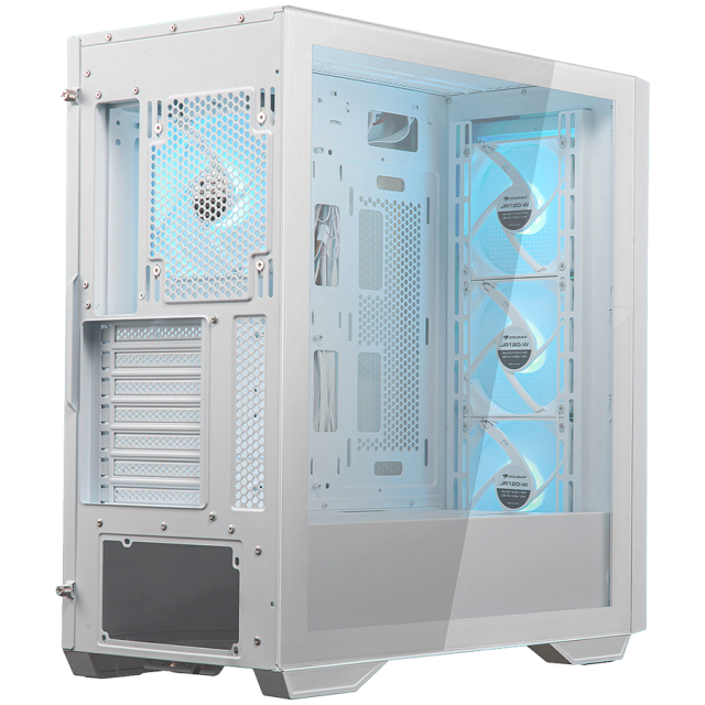 Кутия COUGAR Case Uniface RGB (White), Mid Tower, Type-C, USB 3.0 x 2, USB 2.0 x 1, Audio/Mic 3.5mm jack x 1, Mini ITX/Micro ATX / ATX / CEB / E-ATX