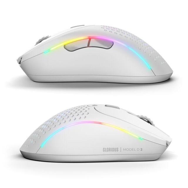 Геймърска мишка Glorious Model D 2, оптична 26 000 DPI, Wireless/USB, Matte White
