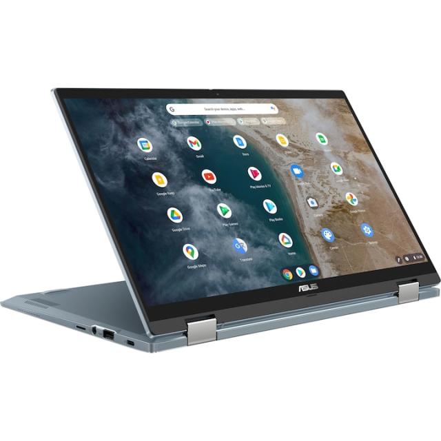Лаптоп Asus Chromebook Flip CX5400FMA-AI0198, Intel Core i5-1130G7 4C (1.1/4.0GHz, 8MB Cache),14" (35.56cm) Full HD Touchscreen Glare Display, 8GB LPDDR4X, 128GB SSD, 1x USB 3.2 Gen 1, ChromeOS