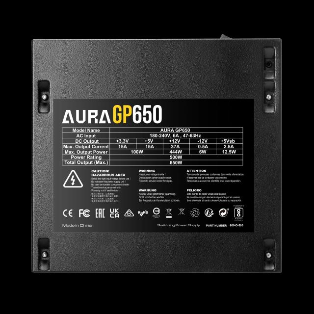 Захранване Gamdias AURA GP650 650W, Active PFC