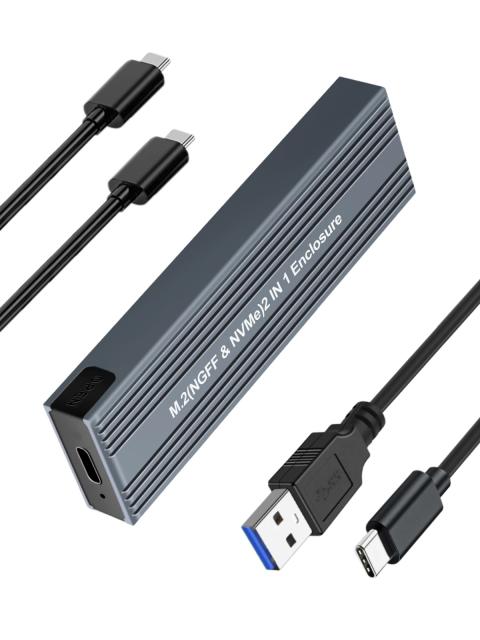 Кутия VCom M.2 NVMe/SATA/NGFF M/B key - 10Gbps USB3.1 Type-C/A