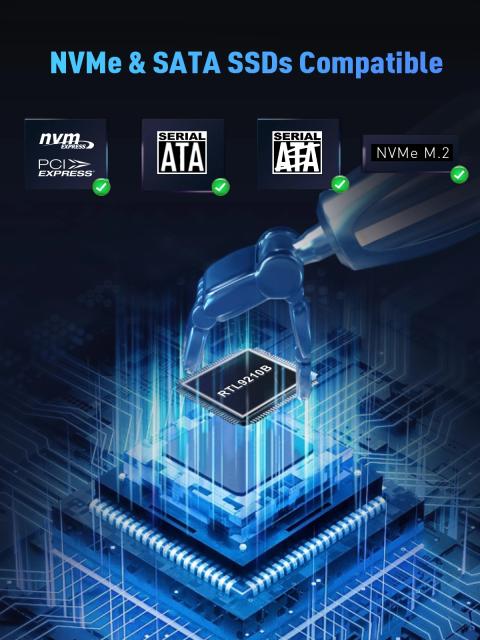 Кутия VCom M.2 NVMe/SATA/NGFF M/B key - 10Gbps USB3.1 Type-C/A