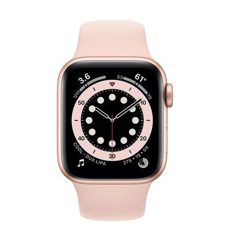 Часовник Apple Watch S6 GPS, 44mm Gold Aluminium Case with Pink Sand Sport Band - Regular