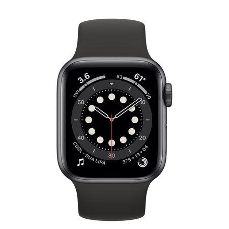 Часовник Apple Watch S6 GPS, 44mm Space Gray Aluminium Case with Black Sport Band - Regular