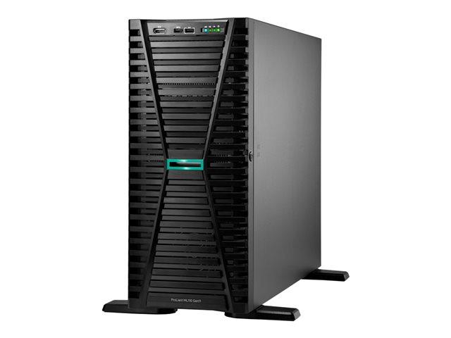 Сървър HPE ProLiant ML110 Gen11, Intel Xeon Gold 4510 12C (2.1/2.2GHz, 30MB Cache), 64GB DDR5 RDIMM, 2x 480GB SATA SSD, 2x 1GbE LAN, 2x 1000W PSU Titanium, Free DOS