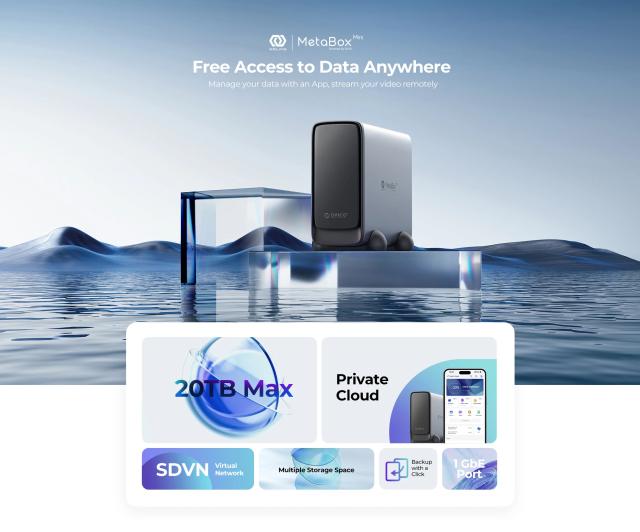 Orico NAS устройство Personal Cloud Storage MetaBox, ARM 4-Core Cortex-A55, 1GB DDR4, 8GB eMMC, USB Type-C