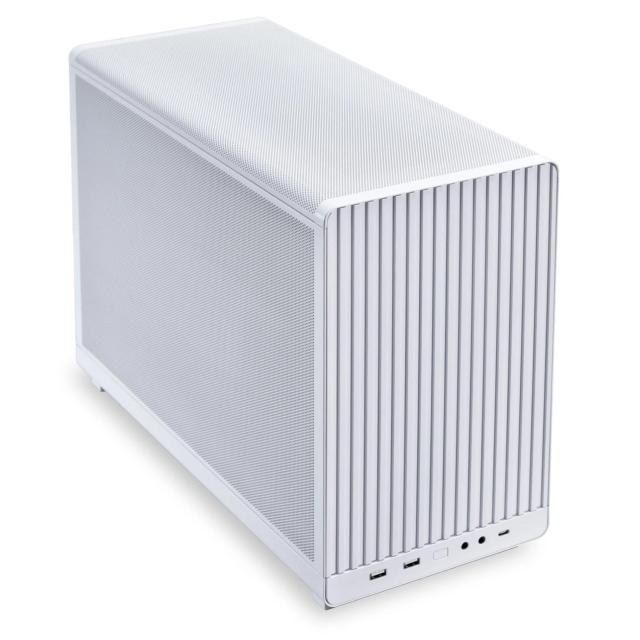 Кутия Lian-Li DAN A3 White, Micro Tower, 2x USB 3.0 TYPE-A, 1x USB 3.1 TYPE-C, 1x Mic, 1x HD Audio, mATX